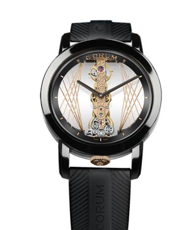 Copy Corum Golden Bridge 43 Titanium DLC Art Deco Watch B113/03951 - 113.955.95/F371 CA55R